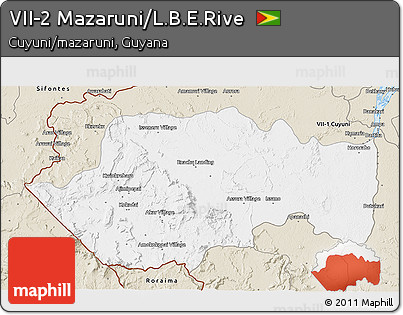 Classic Style 3D Map of VII-2 Mazaruni/L.B.E.Rive