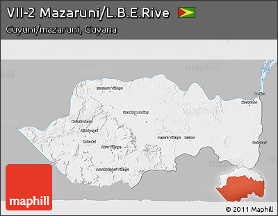 Gray 3D Map of VII-2 Mazaruni/L.B.E.Rive, single color outside