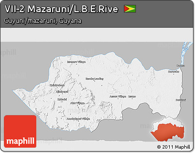 Gray 3D Map of VII-2 Mazaruni/L.B.E.Rive, single color outside
