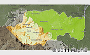 Physical 3D Map of VII-2 Mazaruni/L.B.E.Rive, darken, semi-desaturated