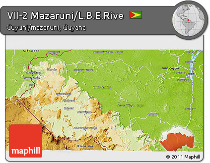 Physical 3D Map of VII-2 Mazaruni/L.B.E.Rive