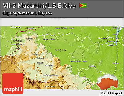 Physical 3D Map of VII-2 Mazaruni/L.B.E.Rive