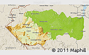 Physical 3D Map of VII-2 Mazaruni/L.B.E.Rive, shaded relief outside