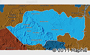 Political 3D Map of VII-2 Mazaruni/L.B.E.Rive, darken