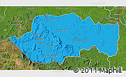 Political 3D Map of VII-2 Mazaruni/L.B.E.Rive, satellite outside