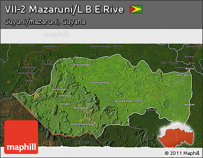 Satellite 3D Map of VII-2 Mazaruni/L.B.E.Rive, darken