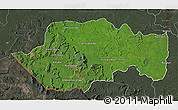 Satellite 3D Map of VII-2 Mazaruni/L.B.E.Rive, darken, semi-desaturated
