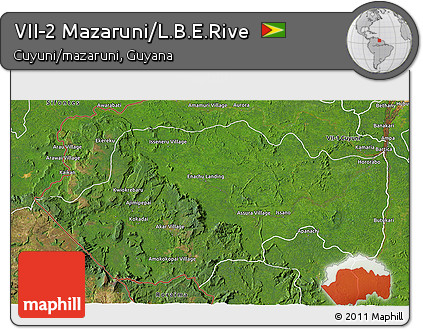 Satellite 3D Map of VII-2 Mazaruni/L.B.E.Rive