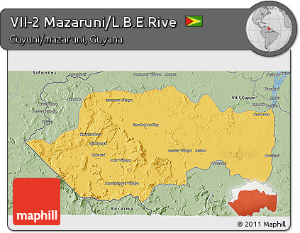 Savanna Style 3D Map of VII-2 Mazaruni/L.B.E.Rive
