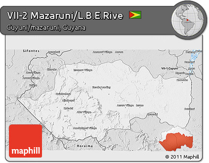 Silver Style 3D Map of VII-2 Mazaruni/L.B.E.Rive
