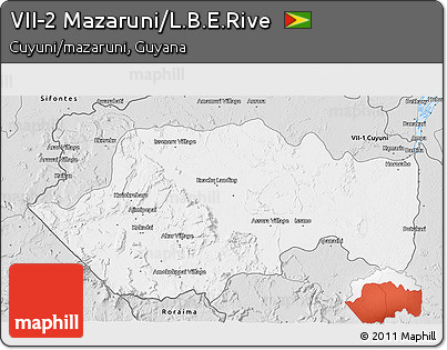 Silver Style 3D Map of VII-2 Mazaruni/L.B.E.Rive