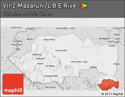 Silver Style 3D Map of VII-2 Mazaruni/L.B.E.Rive