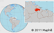 Gray Location Map of VII-2 Mazaruni/L.B.E.Rive, within the entire country