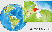 Physical Location Map of VII-2 Mazaruni/L.B.E.Rive, highlighted country, within the entire country