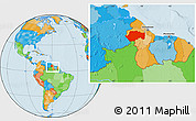 Political Location Map of VII-2 Mazaruni/L.B.E.Rive, within the entire country