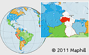 Political Location Map of VII-2 Mazaruni/L.B.E.Rive, highlighted country
