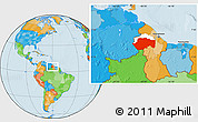 Political Location Map of VII-2 Mazaruni/L.B.E.Rive, highlighted parent region