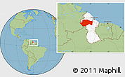 Savanna Style Location Map of VII-2 Mazaruni/L.B.E.Rive, highlighted country, within the entire country