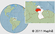 Savanna Style Location Map of VII-2 Mazaruni/L.B.E.Rive, highlighted country, highlighted parent region, within the entire country, hill shading