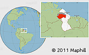 Savanna Style Location Map of VII-2 Mazaruni/L.B.E.Rive, highlighted country, highlighted parent region, within the entire country