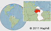 Savanna Style Location Map of VII-2 Mazaruni/L.B.E.Rive, highlighted country, highlighted parent region, hill shading