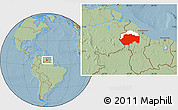 Savanna Style Location Map of VII-2 Mazaruni/L.B.E.Rive, highlighted parent region, hill shading
