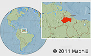 Savanna Style Location Map of VII-2 Mazaruni/L.B.E.Rive, hill shading