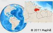 Shaded Relief Location Map of VII-2 Mazaruni/L.B.E.Rive, within the entire country