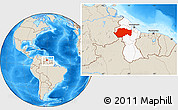Shaded Relief Location Map of VII-2 Mazaruni/L.B.E.Rive, highlighted country, within the entire country