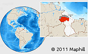 Shaded Relief Location Map of VII-2 Mazaruni/L.B.E.Rive, highlighted country, highlighted parent region