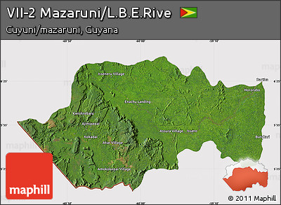 Satellite Map of VII-2 Mazaruni/L.B.E.Rive, cropped outside