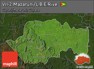 Satellite Map of VII-2 Mazaruni/L.B.E.Rive, darken