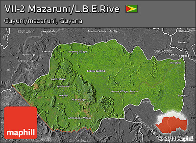 Satellite Map of VII-2 Mazaruni/L.B.E.Rive, desaturated