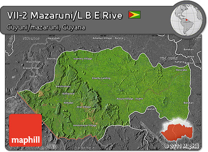 Satellite Map of VII-2 Mazaruni/L.B.E.Rive, desaturated