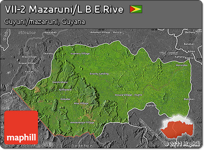 Satellite Map of VII-2 Mazaruni/L.B.E.Rive, desaturated