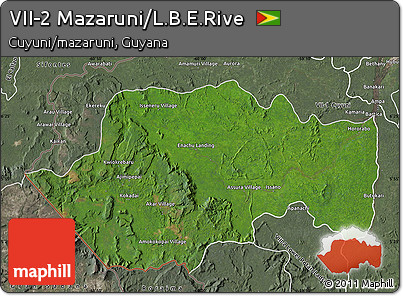 Satellite Map of VII-2 Mazaruni/L.B.E.Rive, semi-desaturated
