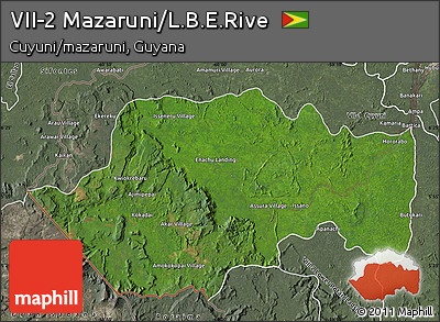 Satellite Map of VII-2 Mazaruni/L.B.E.Rive, semi-desaturated