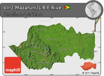 Satellite Map of VII-2 Mazaruni/L.B.E.Rive, single color outside