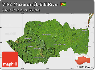 Satellite Map of VII-2 Mazaruni/L.B.E.Rive, single color outside