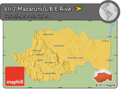 Savanna Style Map of VII-2 Mazaruni/L.B.E.Rive, single color outside