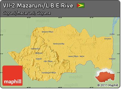 Savanna Style Map of VII-2 Mazaruni/L.B.E.Rive, single color outside