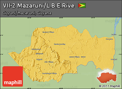 Savanna Style Map of VII-2 Mazaruni/L.B.E.Rive, single color outside