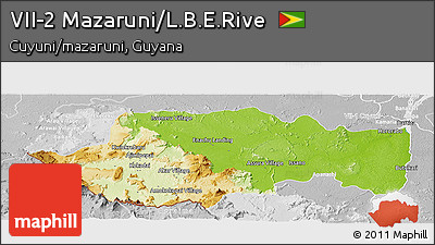 Physical Panoramic Map of VII-2 Mazaruni/L.B.E.Rive, lighten, desaturated