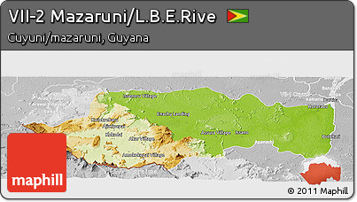 Physical Panoramic Map of VII-2 Mazaruni/L.B.E.Rive, lighten, desaturated