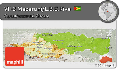 Physical Panoramic Map of VII-2 Mazaruni/L.B.E.Rive, lighten, semi-desaturated