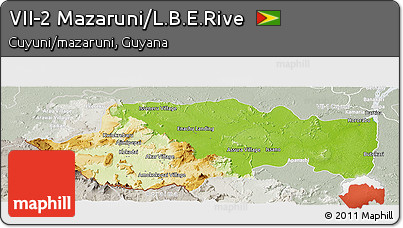 Physical Panoramic Map of VII-2 Mazaruni/L.B.E.Rive, lighten, semi-desaturated