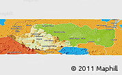 Physical Panoramic Map of VII-2 Mazaruni/L.B.E.Rive, political outside