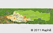 Physical Panoramic Map of VII-2 Mazaruni/L.B.E.Rive, satellite outside