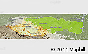 Physical Panoramic Map of VII-2 Mazaruni/L.B.E.Rive, semi-desaturated