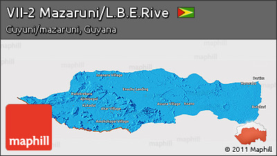 Political Panoramic Map of VII-2 Mazaruni/L.B.E.Rive, cropped outside